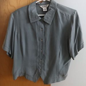 Green silk blouse